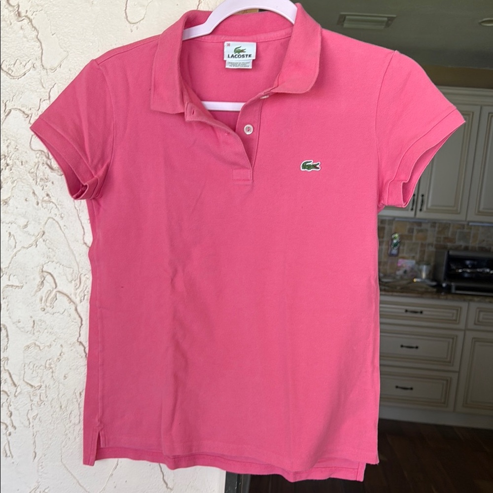 Lacoste Pink Polo 👕 Iconic Crocodile Logo